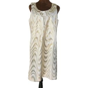 Pink Tartan Dress Size 4‎ Gold Metallic Swirl Party Formal Pockets Sleeveless